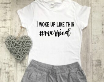 Bride Pyjamas, Wedding Pyjamas, I Woke Up Like This, Bride To Be, Funny Bride, Wedding Night Gift, Hen Party, Bridal Outfit, Wedding Pyjamas