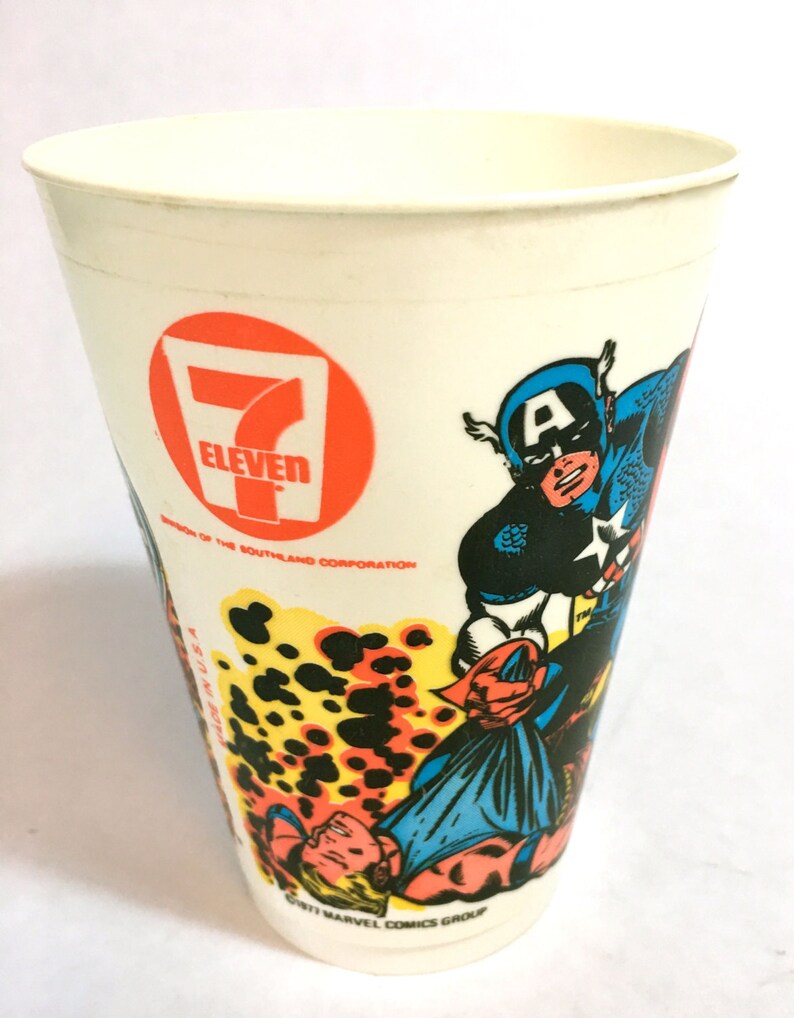 Captain American Falcon Marvel Superhero 711 Slurpee Cup 1977 Etsy