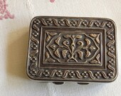 French Silver Snuff Box, Art Nouveau Metal Case, Business Card, Cigarette Case