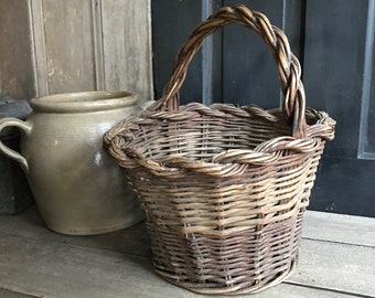 Rustic French Market Basket, Garden, Harvest, Handle, Farmhouse, Farm Table, French Farmhouse