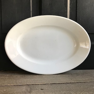 French White Ironstone Platter, Small Oval Serving Dish, Pasta Dish, French Cuisine