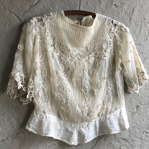 French Edwardian Lace Blouse, Lace Bodice, Embroidery Work, Period Clothing, Restoration Project