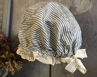 Victorian Silk Lace Mob Cap Bonnet 