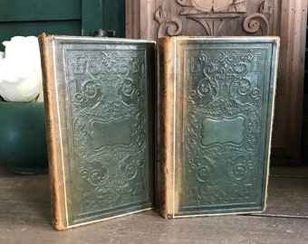 1838年製フランス製革製本、Les Délassements de Ma Fille、使い古した