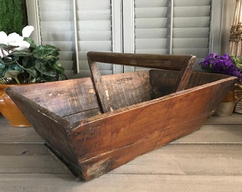 Garden Trug Etsy - french rustic wood garden trug berry picking basket wood handle garden tools plant tray storage organizer rustic french farmhouse