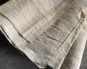 French Homespun Chanvre Linen Hemp Fabric, Hand Loomed Unused, French Farmhouse, French Textiles