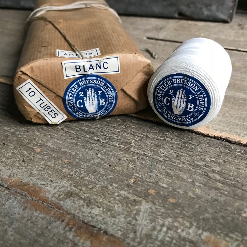 French Blanc Thread, Cartier Bresson, Original Packaging, 10 Pack, 20 Grammes Each image 4