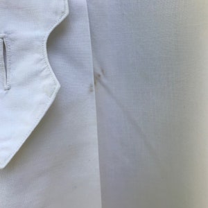 French Mens Gents Dress Shirt, White Cotton, Monogram, Original Lyon Shirtmaker Label, Edwardian, Period Clothing image 8