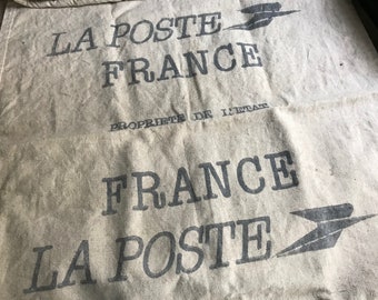 French La Poste Sack, Large Postal Bag, Cotton, Hemp, Upholstery Sewing Projects Fabric