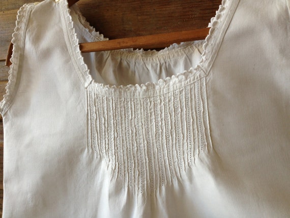 French White Linen Chemise, Nightgown, Nightdress