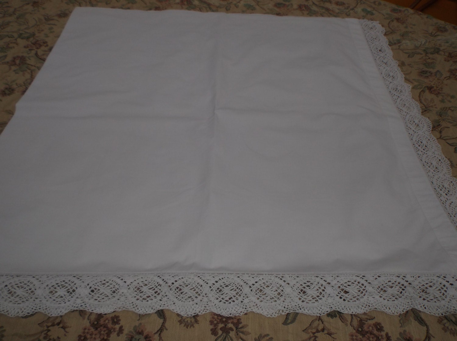 Lace Pillow Sham Coverlet Batiste White Cotton Lace Bolster Etsy