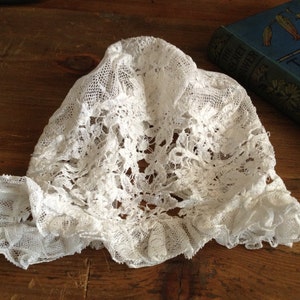 1800s French Lace Baby Bonnet Childs Hat