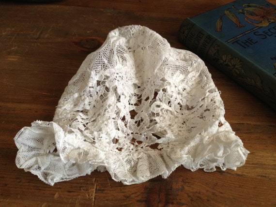 1800s French Lace Baby Bonnet Childs Hat - image 1