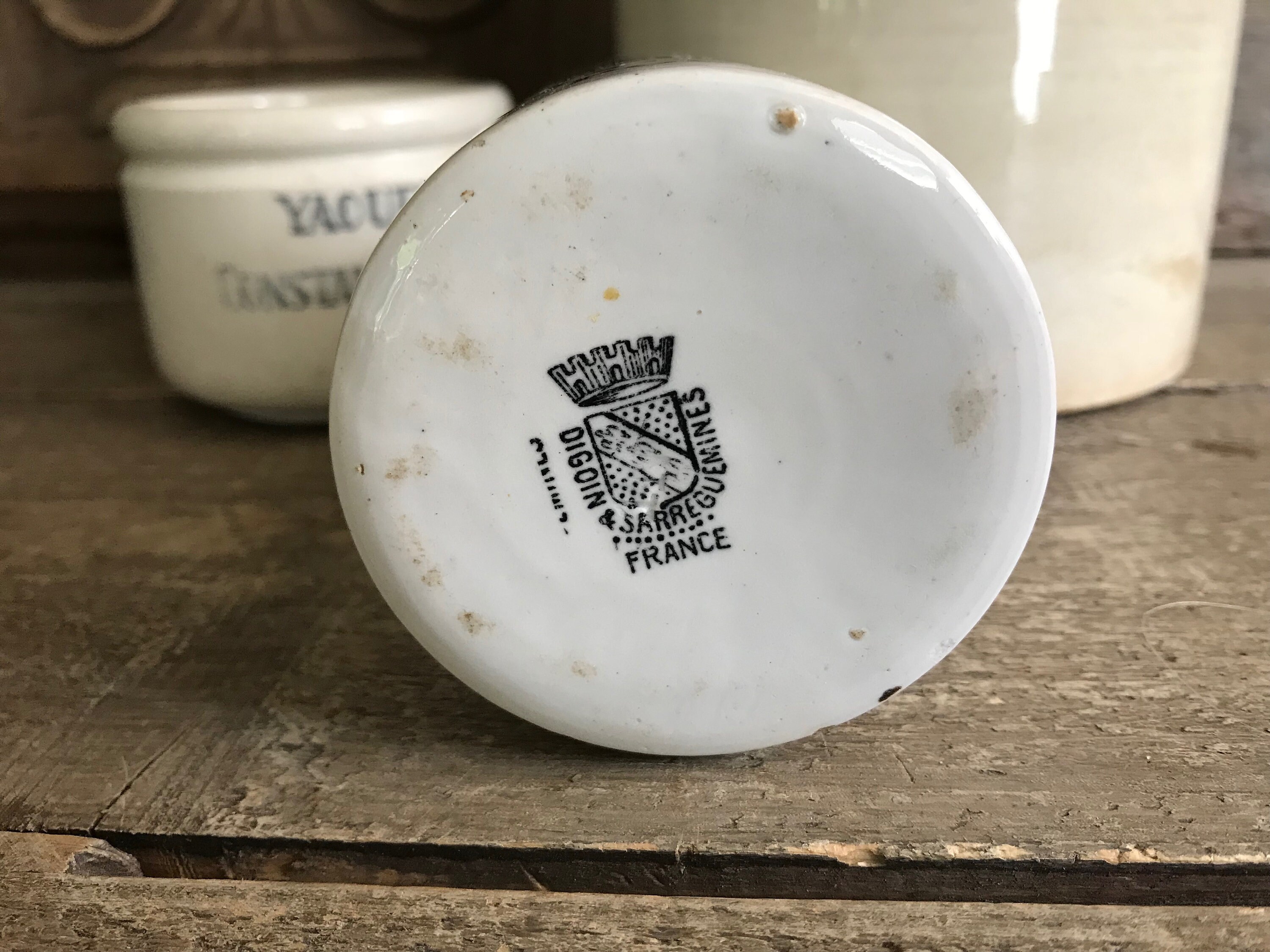 ディゴワン GREY-POUPON DIJON マスタードポット サルグミンヌ French Stoneware Mustard Jar, Dijon Grey Poupon Jar, Paris 1900