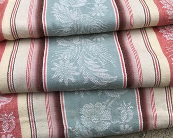 アンティークフランス生地 ティッキング ストライプ素材 コットン 1910