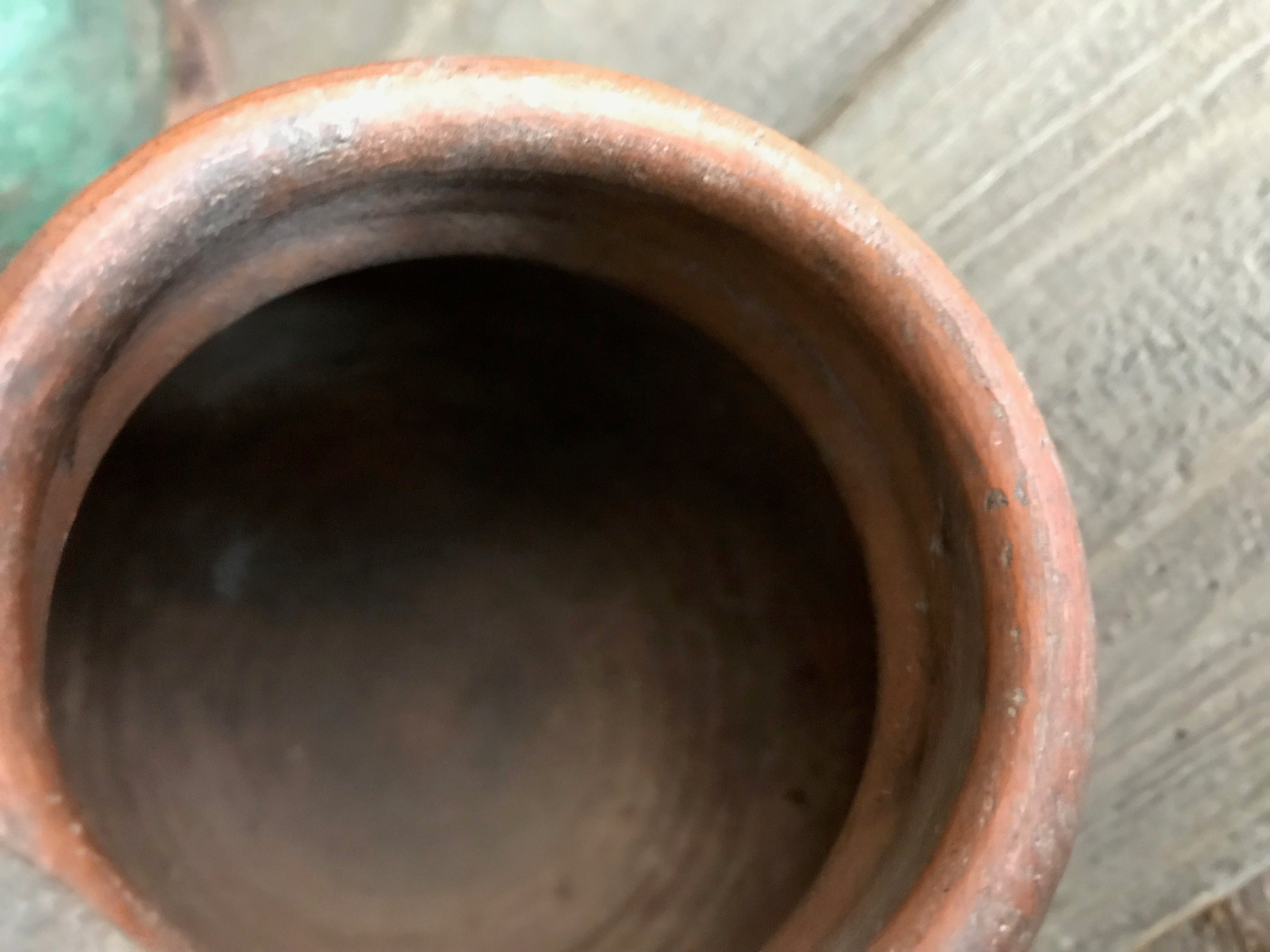 アンティーク陶器の水差し、ピッチャー、花瓶、レッドウェア、民芸品