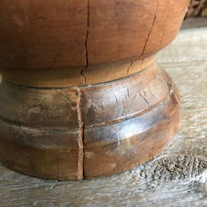 Antique Wood Mortar and Pestle, Handmade Primitive, Rustic French Country Farmhouse image 9