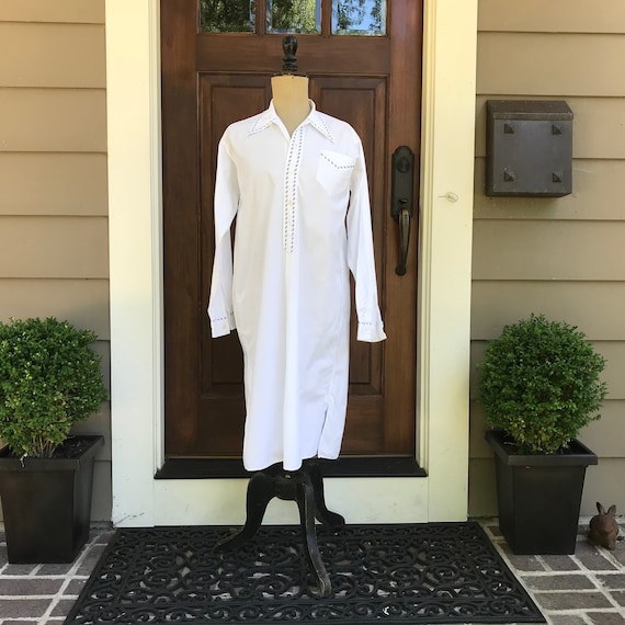 French White Linen Shirt, Chemise, Nightgown, Nig… - image 3