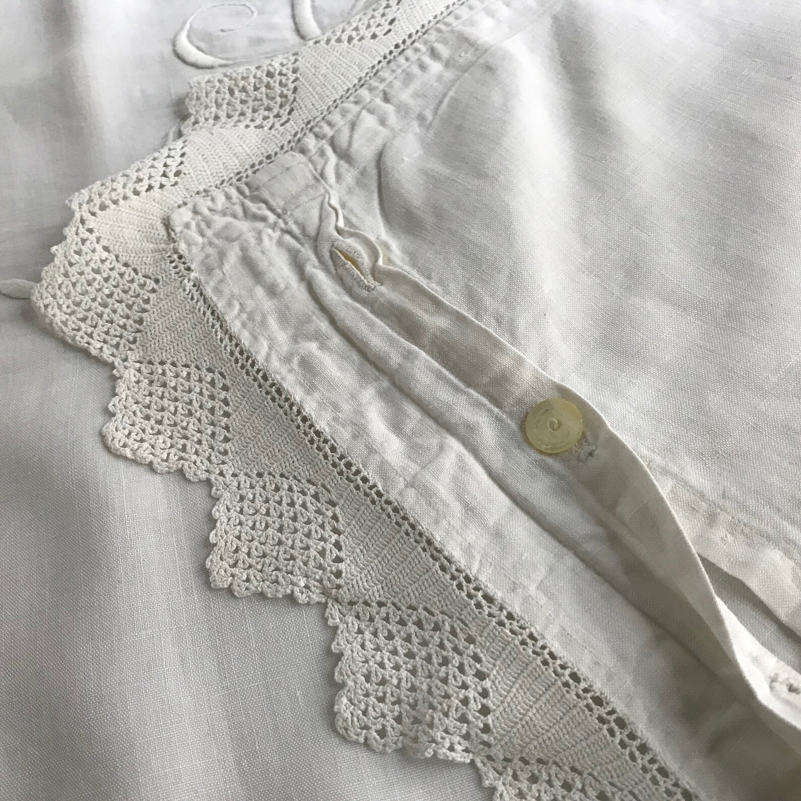 2 French Linen Pillow Case Sham White Linen Embroidered Etsy