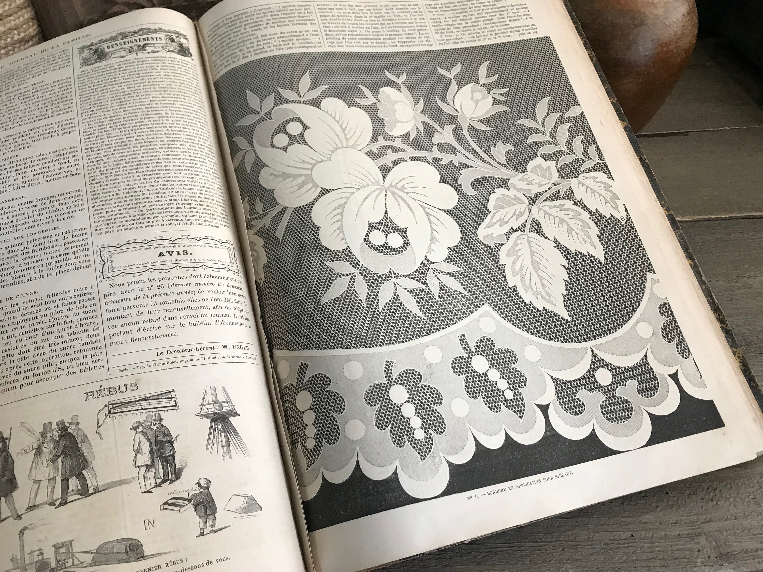 REVUE DE LA MODE 印刷物 1868年 【商品番号①】 19 世紀フランスの革製本、1860 年代の La Mode Illustrée