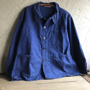 French Chore Jacket, Blue de Travail, Cotton Twill, Garden, Farmhouse Peasant, Work Wear, Homesteading