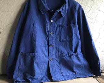 French Chore Jacket, Blue de Travail, Cotton Twill, Garden, Farmhouse Peasant, Work Wear, Homesteading