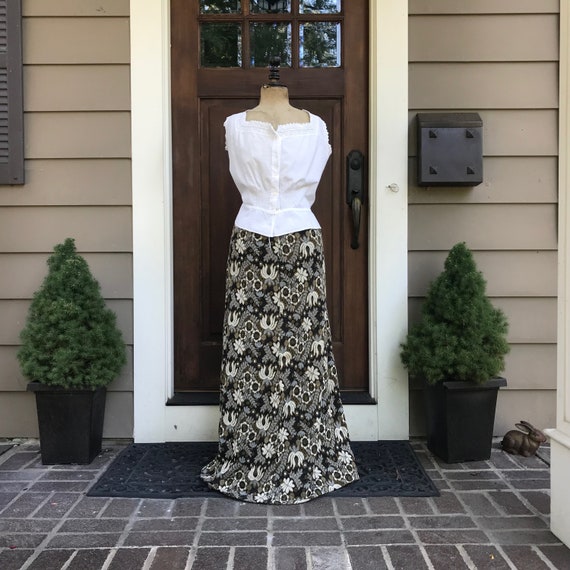 Floral Knit Skirt, Full Length, Handmade, Period … - image 4