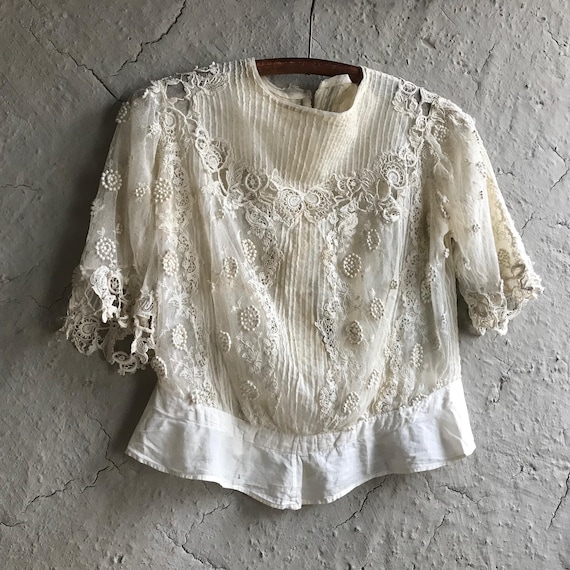 French Edwardian Lace Blouse, Lace Bodice, Embroidery Work, Period Clothing, Restoration Project