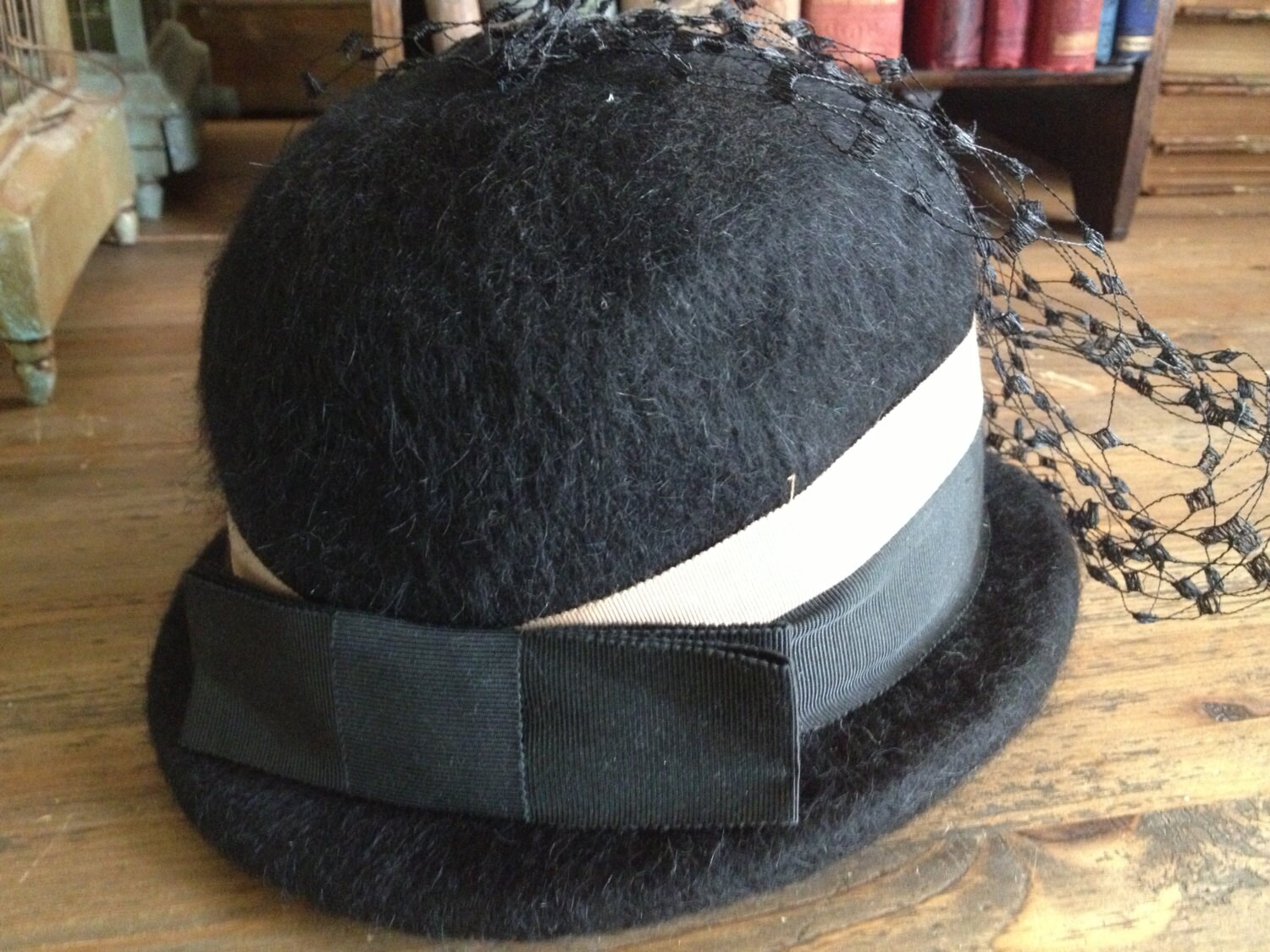 1940s Derby Bowler Hat Henry Pollak Black Felted Wool - Etsy display picture 2