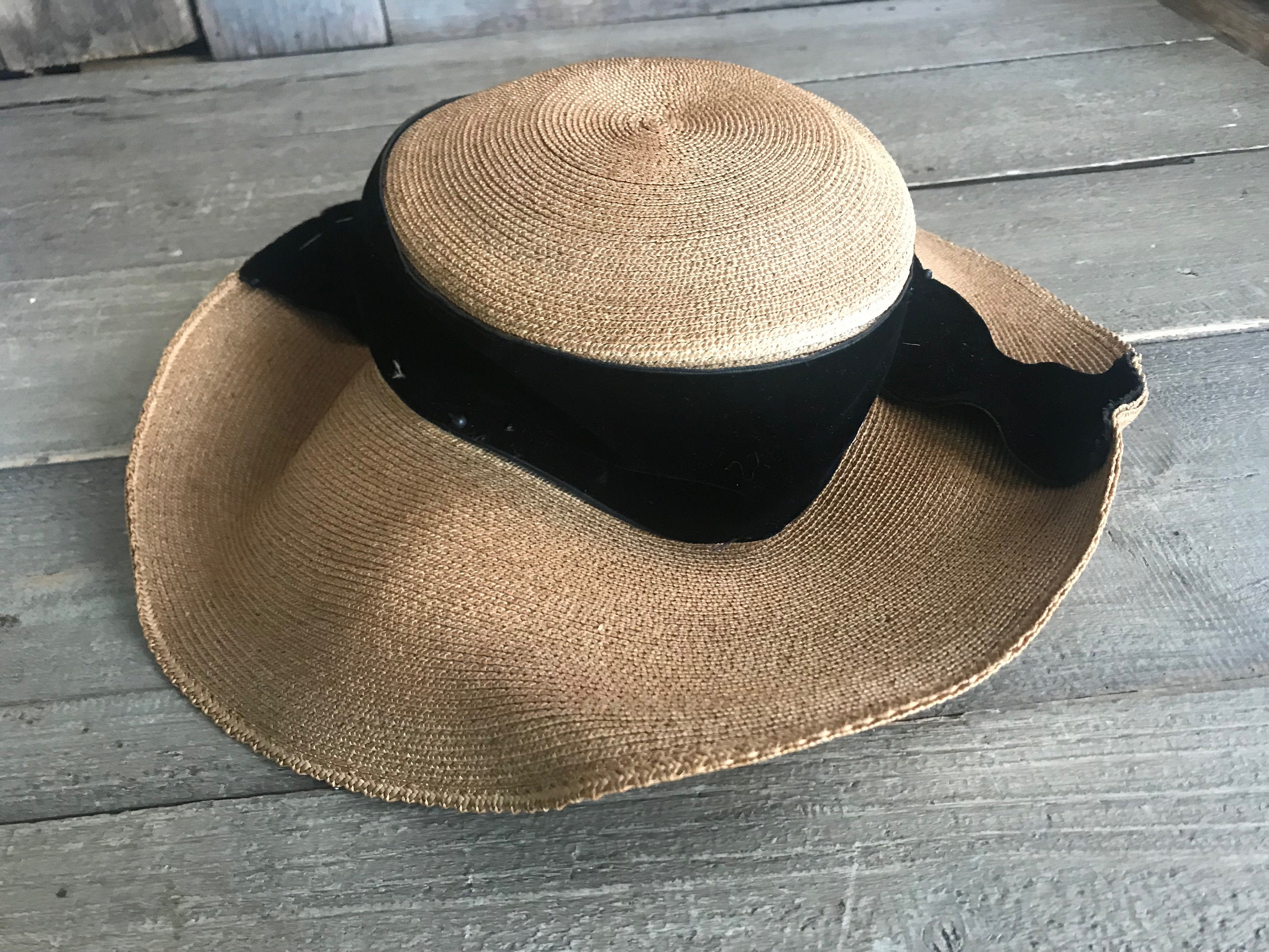 チャイルドハット カンカン帽 フランスアンティークヴィンテージ