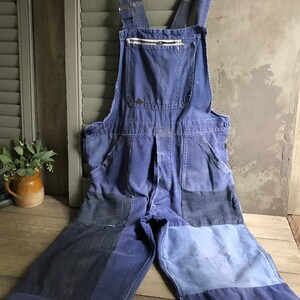French Jeans Overall Work Wear, Bib Overalls, Blue Jeans, Peasant Work Wear, Distressed Denim, Homesteader, Gardening Wear image 6