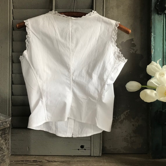 French White Linen Cache Corset, Camisole, Bodice… - image 3