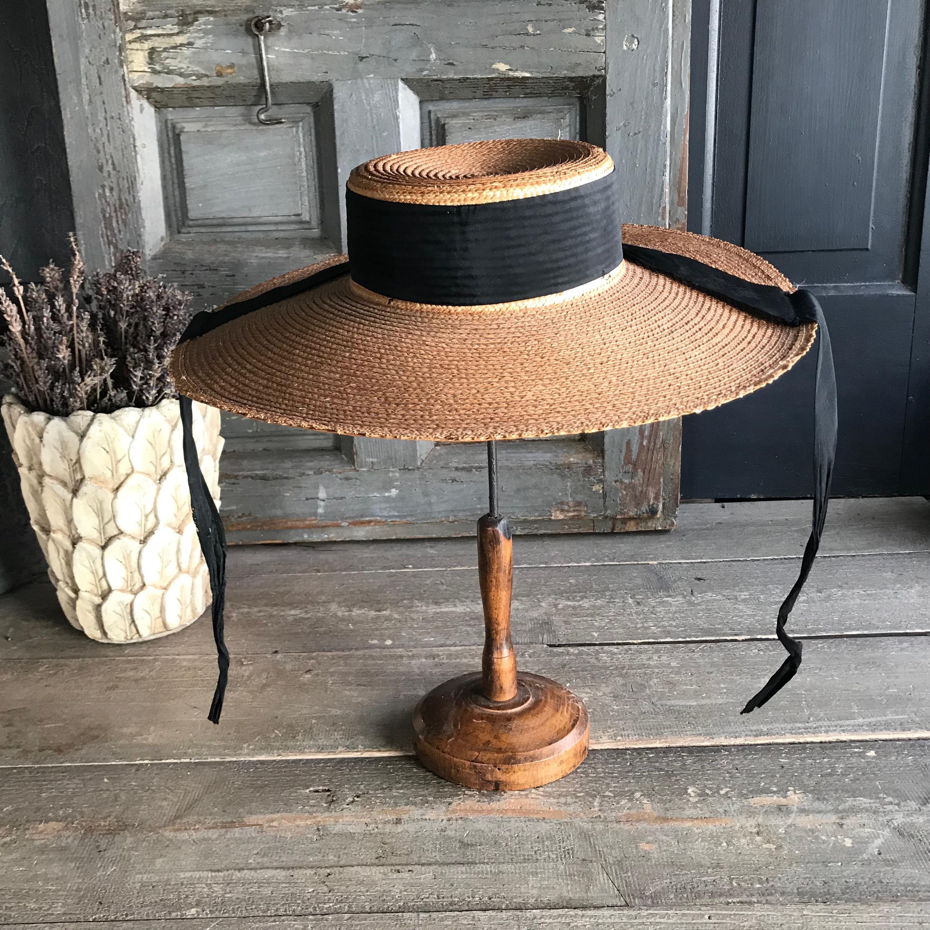 Boater Hat With Ribbon Tie - Etsy