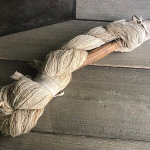 19th C French Chanvre Hemp Thread, Wooden Spinner, Home Spun, Natural Thread, Weaving, Period Projects