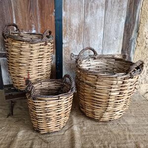 Rustic Farmhouse Basket Set, Nesting Storage Baskets, French Farmhouse, Farm Table, Farmstead, Graduating Set of 3, Damages image 10