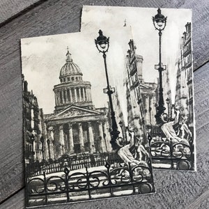 1 1920 年代パリ ポストカード、Carte Postale、ル パンテオン、未使用、2 枚あり