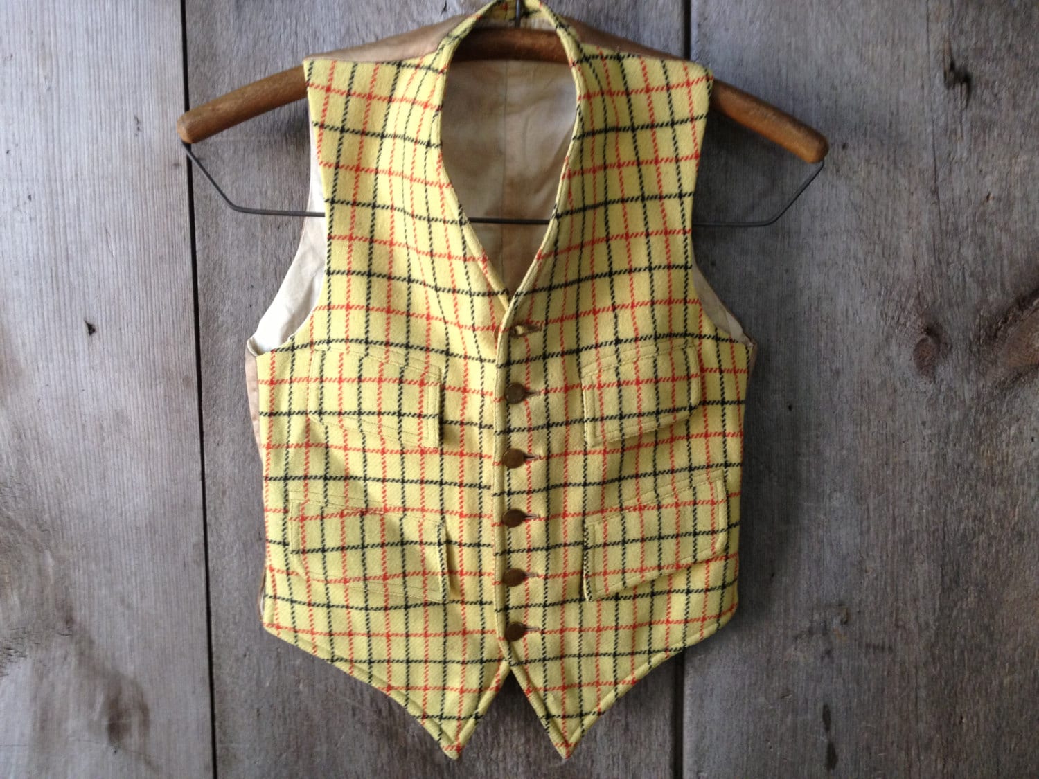 1928 Boys Wool Waistcoat Vest, England, Master of The Devon and Somerset Staghounds Sons, Rare Handmade Wool Vest