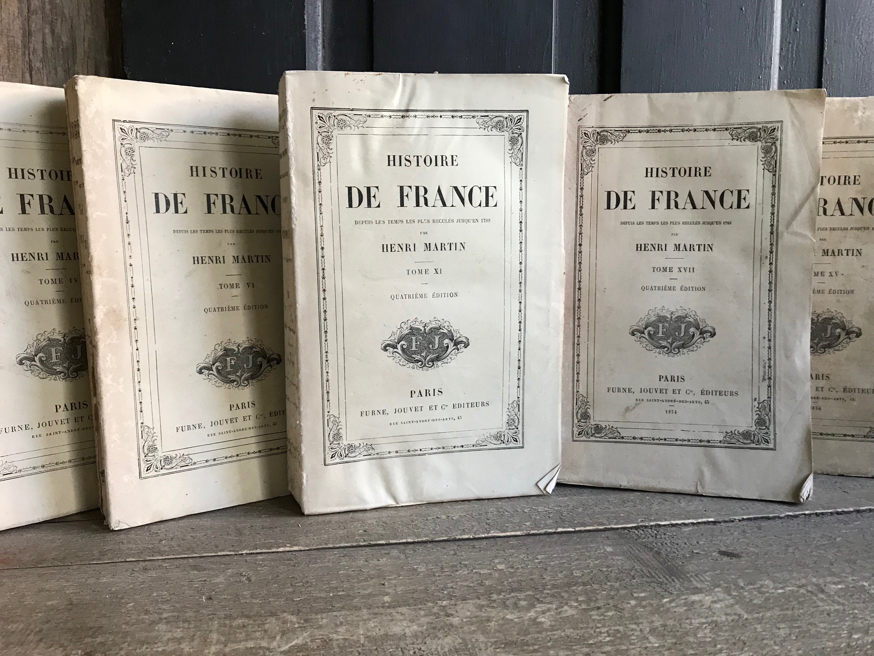 1860年代のフランス本『Histoire de France』、泡立つような装丁の本