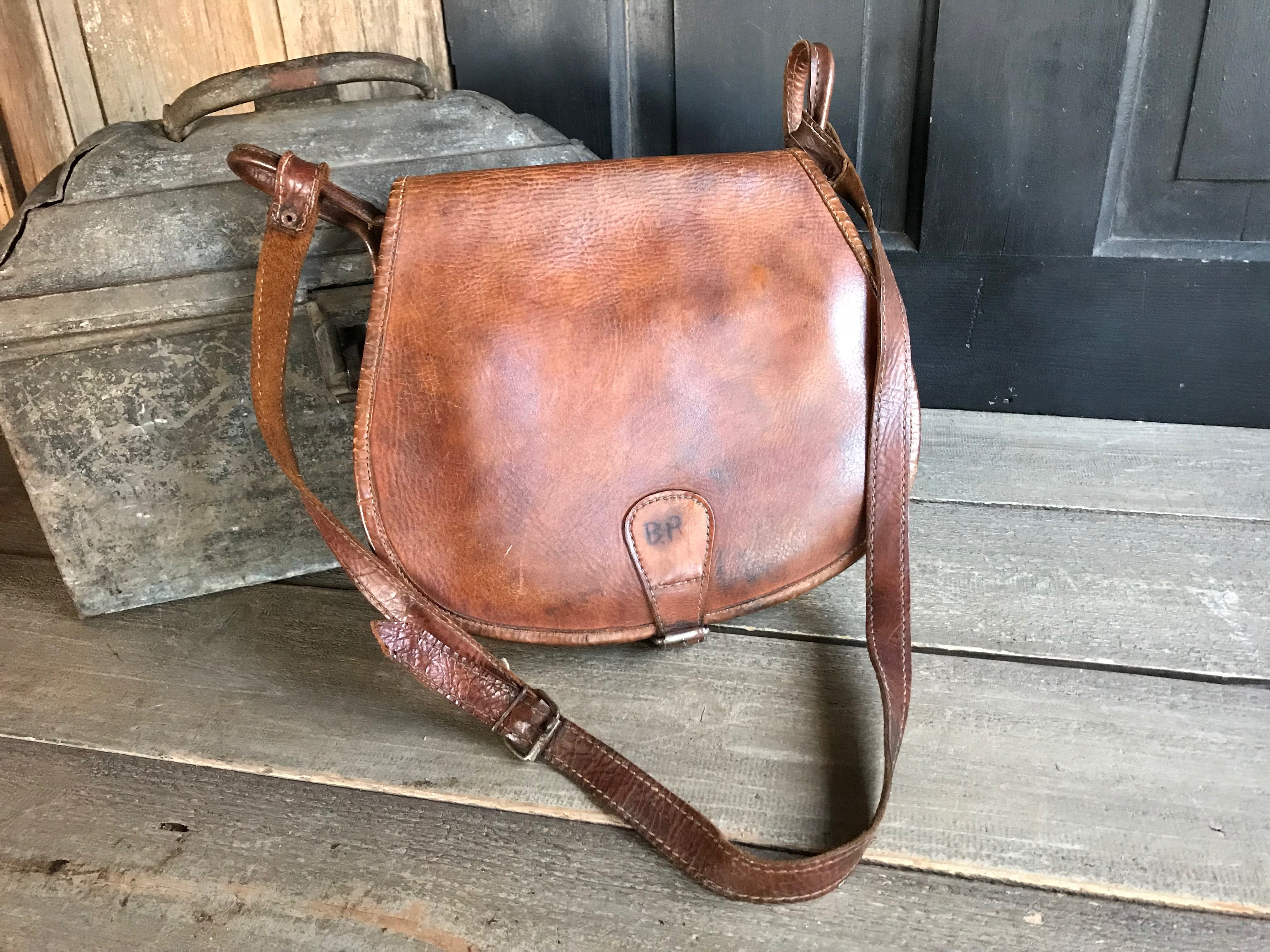 Rustic English Leather Bag, Ammo Pouch, Hunting, Leather Carry