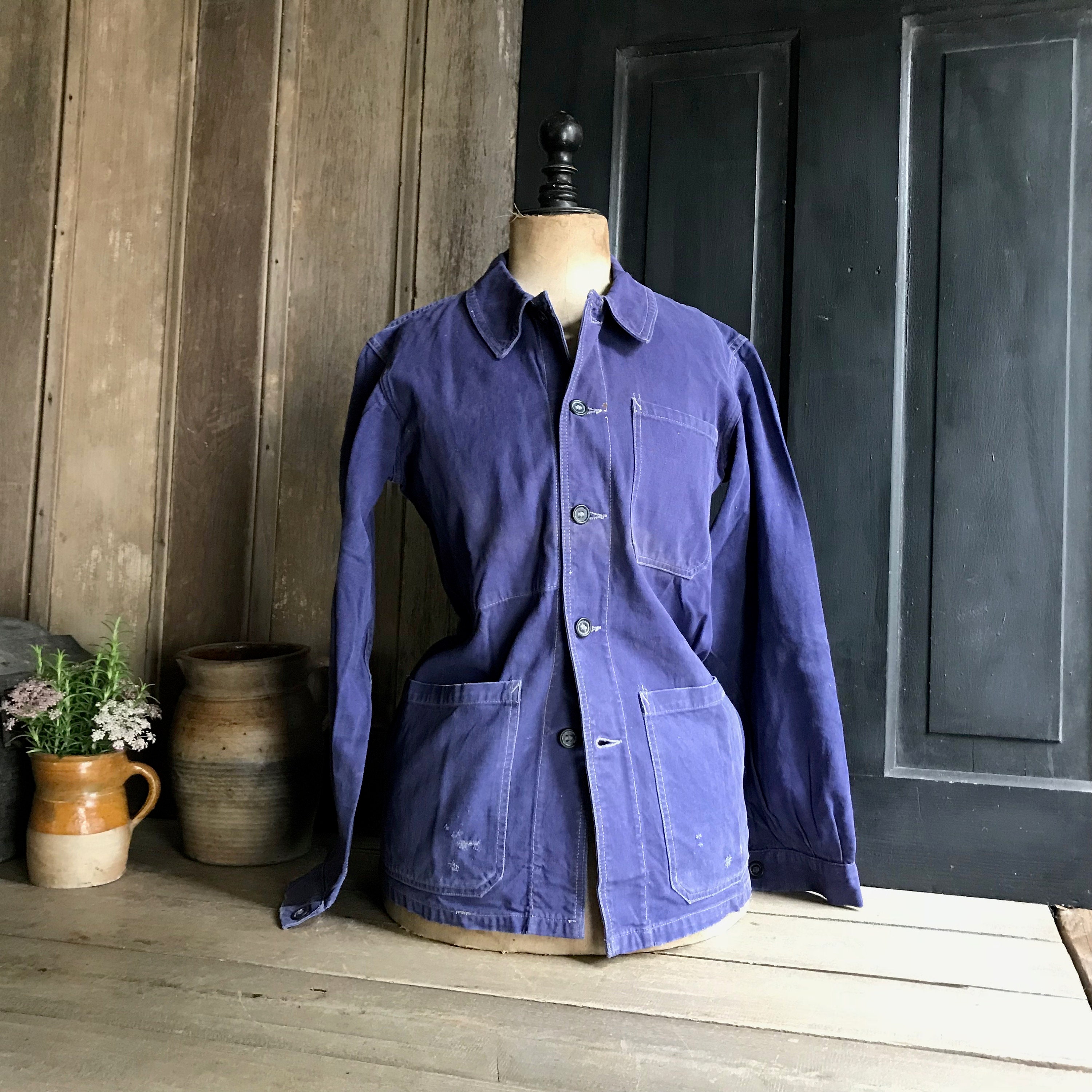 French Chore Jacket, Blue De Travail, Cotton Twill, Garden