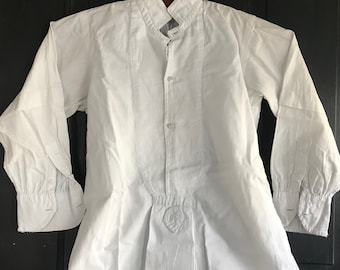 19th C Childs Linen Shirt, Chemise, White, Period Clothing Costume