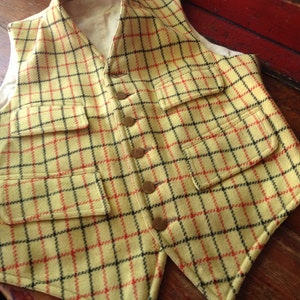 1928 Boys Wool Waistcoat Vest, England, Master of The Devon and Somerset Staghounds Sons, Rare Handmade Wool Vest image 3