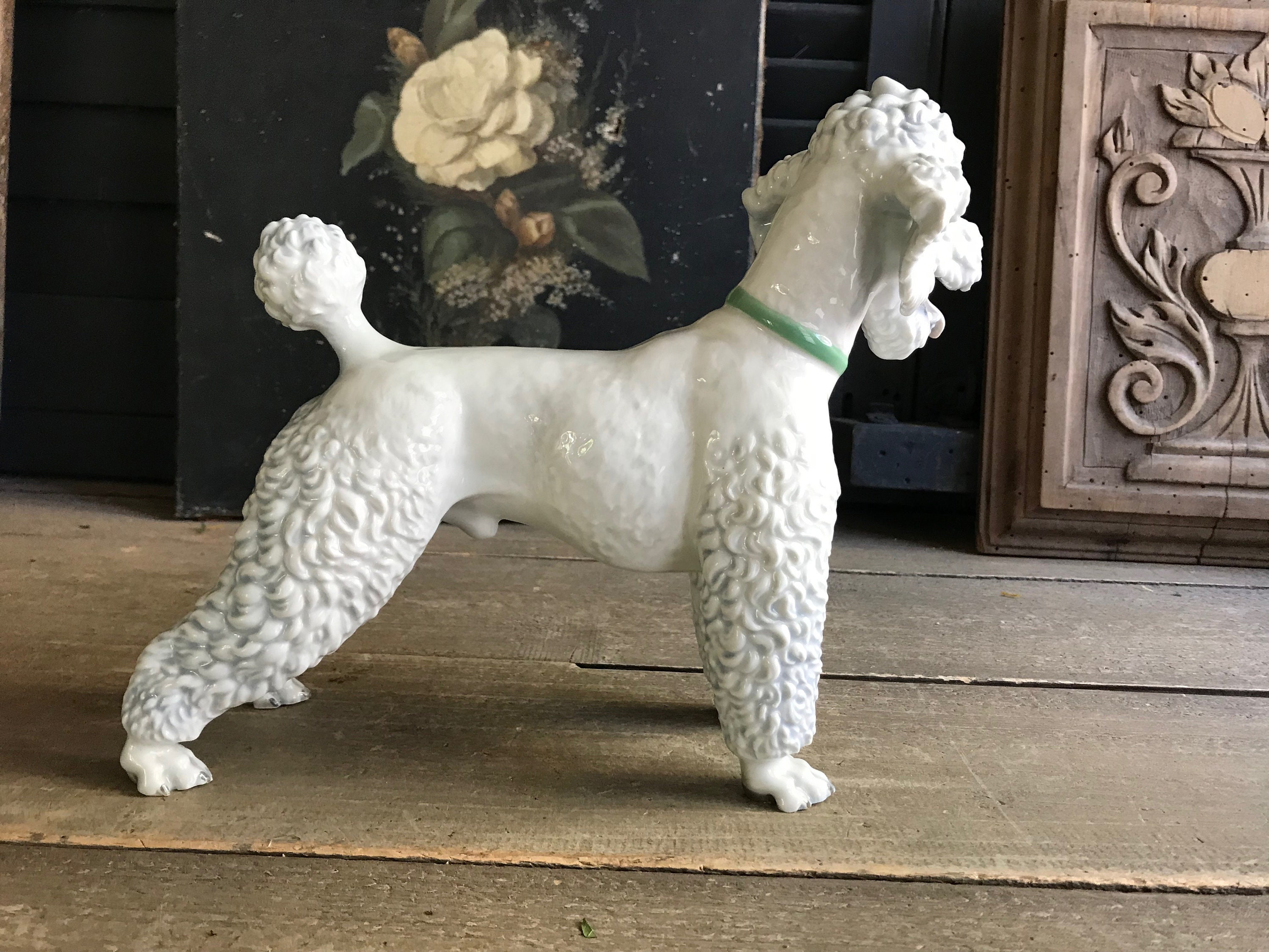 Rosenthal White Poodle Figurine, Made in Germany, Porcelain, 9