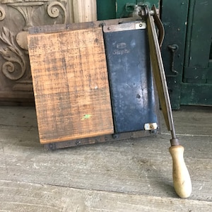Mini Paper Cutter, Simplex MEI, Iron Blade, Wood, Retro Office Decor ...