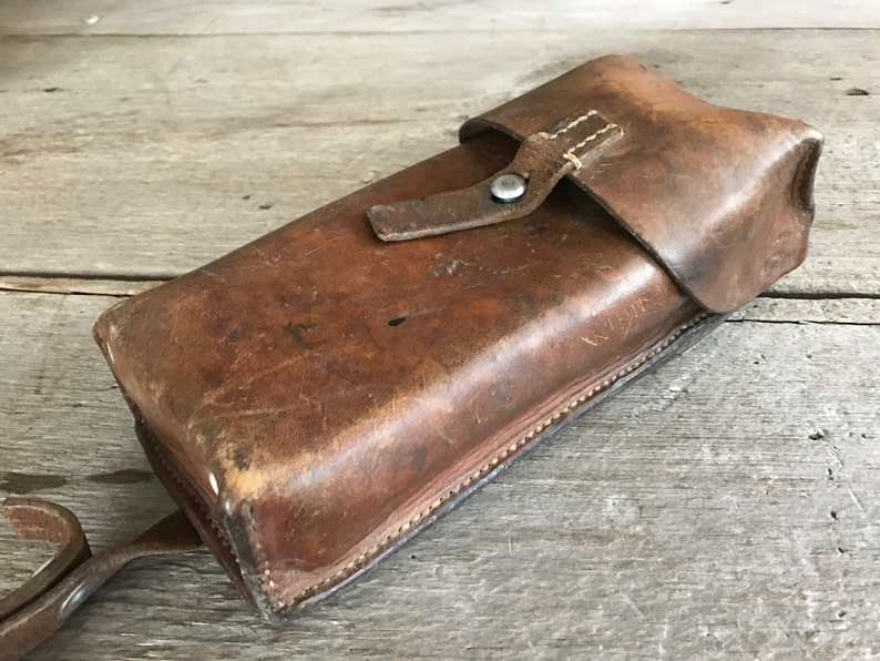 Vintage French Leather Pouch Tool Case Military Etsy