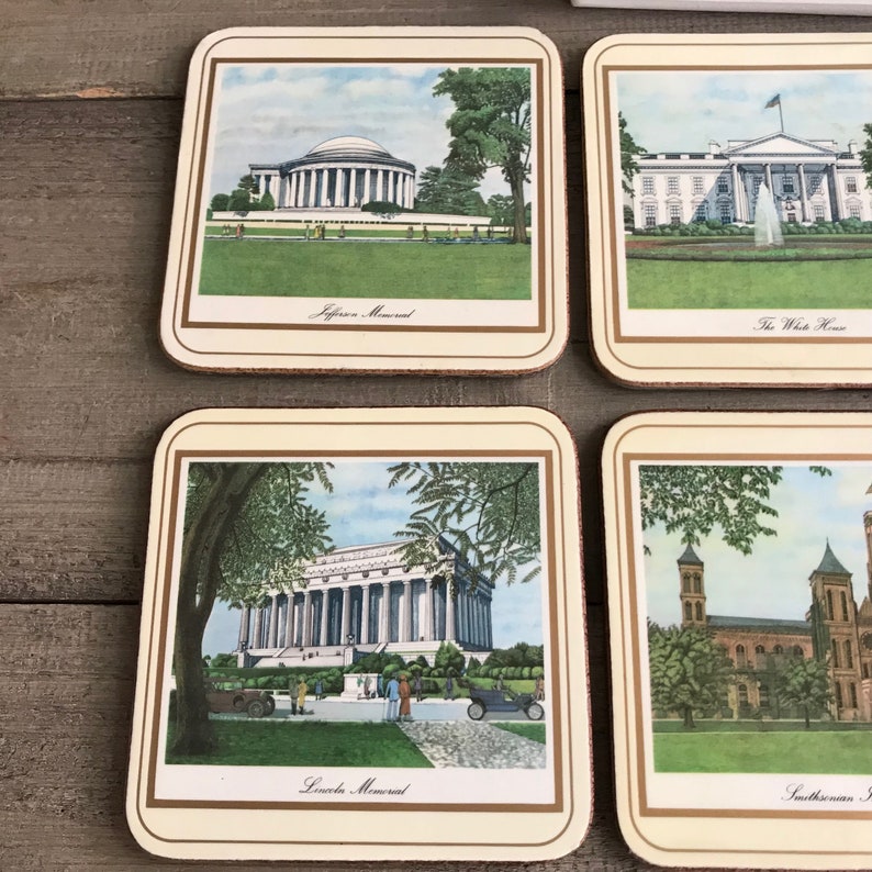 English Pimpernel Coasters Cork Backed Washington DC Made Etsy