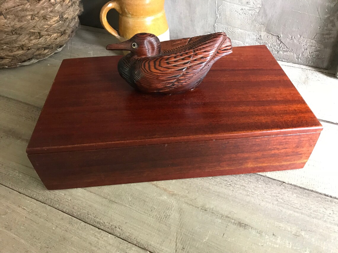 Wood Duck Box Handcrafted Duck Decoy Storage Box Library Etsy