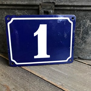 French Enamel Sign, Street House Address Sign, Traditional Cobalt Blue ...