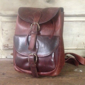 Mochila de cuero Mochila Castaño Marrón Tamaño Grande