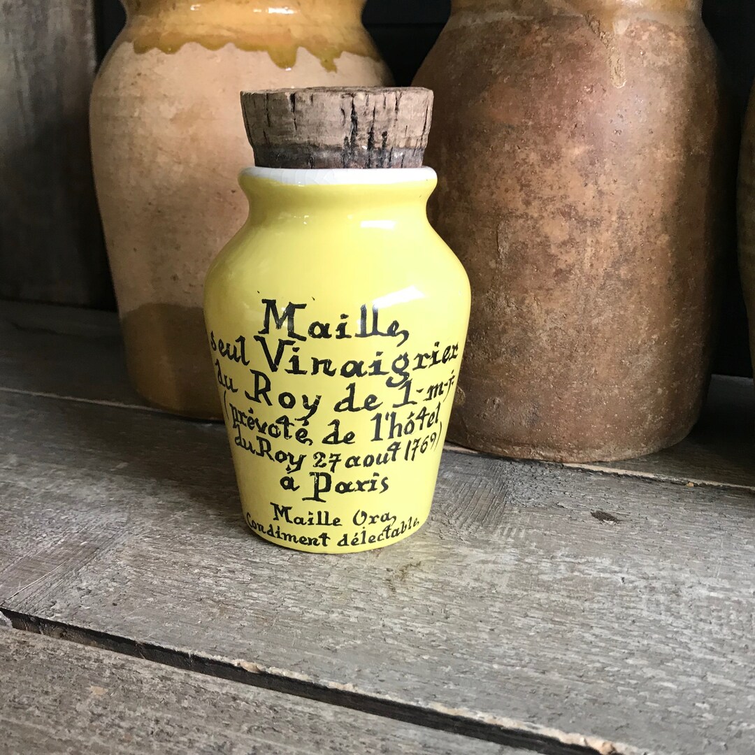 French Stoneware Mustard Jar, With Original Cork, Dijon Grey Poupon Jar ...